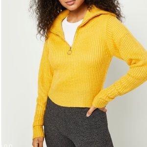Ribbed Half-Zip Sweater